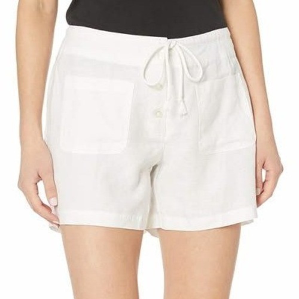 Margaritaville Womens White Linen Blend Drawstring‎ Shorts Medium Casual Beach